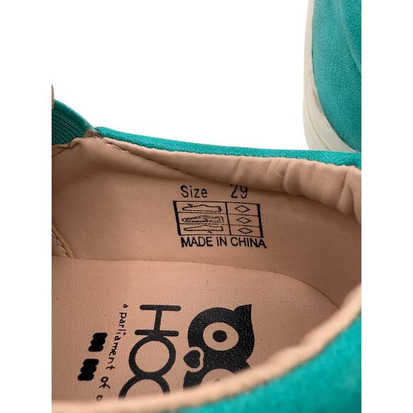 Hoo Chelia's Cat Eye Slip-On Turquoise Metallic Kids Sneaker Kids Size 11.5 EUC - Picture 5 of 11